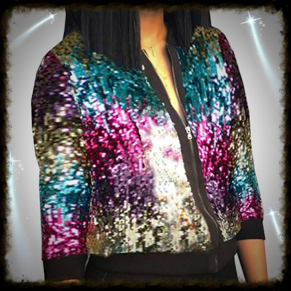 🌟SEXY BOMBER JACKET SEQUINED🌟FLASH SALE🌟 - Picture 2 of 4